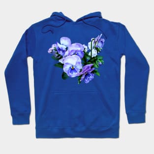 Pansies - Group of Purple Pansies and Leaves Hoodie